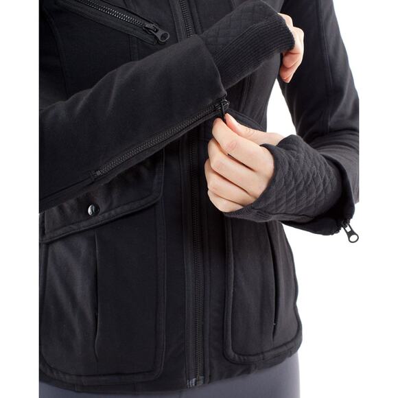 LULULEMON Size 8‎ It’s Happening Slim Knit Zip Jacket Black - Picture 2 of 10